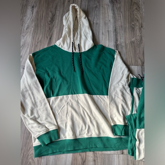 Edgar and Ash Sweat Set Color blocked Hoodie & Jogger in Green & Tan Size XL - Picture 2 of 10